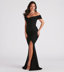 Samantha Formal Crepe Slit Dress