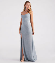 Malinda Formal Glitter A-Line Dress