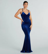 Felicity Formal Velvet Glitter Lace-Up Dress