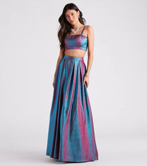 Bonnie Formal Metallic Two-Piece A-Line Dress