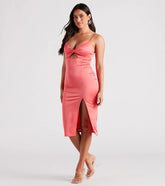 Feeling Pretty Silky Knit Midi Dress