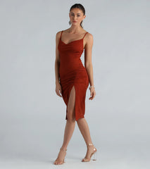 Glitter Queen Ruched Midi Dress