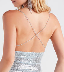 Fierce And Flashy Sequin And Rhinestone Mini Dress
