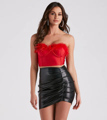 Marabou Cutie Strapless Corset Top