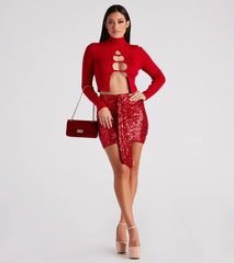 Sparkle Occasion Sequin Mini Skirt