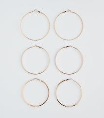Simply Sleek Three-Pack Hoop Earrings Set