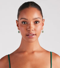 Simply Luxe Halo Gemstone Stud Earrings