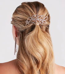 Sparkling Stunner Rhinestone Leaf Hair Comb
