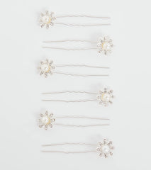 Elegant And Chic Pearl Flower Barrette Set