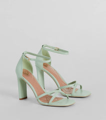 Being Pretty Strappy Faux Leather Block Heels