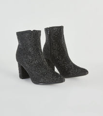 Glamorous Era Iridescent Rhinestone Booties