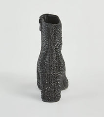 Glamorous Era Iridescent Rhinestone Booties