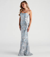 Kenzie Formal Sequin X-Back Dress