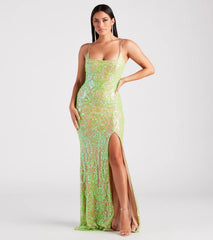 Brandy Formal Sequin Lace-Up Mermaid Dress