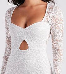 Sweet Romance Long Sleeve Lace Mini Dress