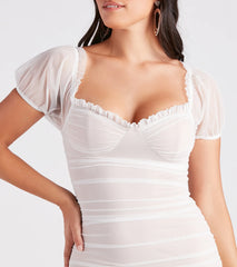 Ruched Romance Puff Sleeve Mini Dress