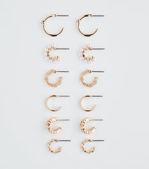 Casual Luxe Look Hoop Earrings Set
