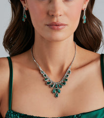 Sparkle Goals Gemstone Necklace And Earrings Set