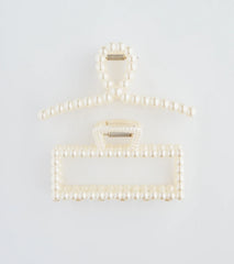 Polished And Chic Pearl Hair Claw Clip Set