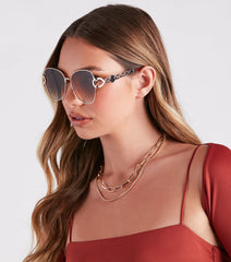 Summer Is Here Oversized Round Sunglasses