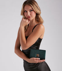 Fresh Glam Glitter Mesh Clutch