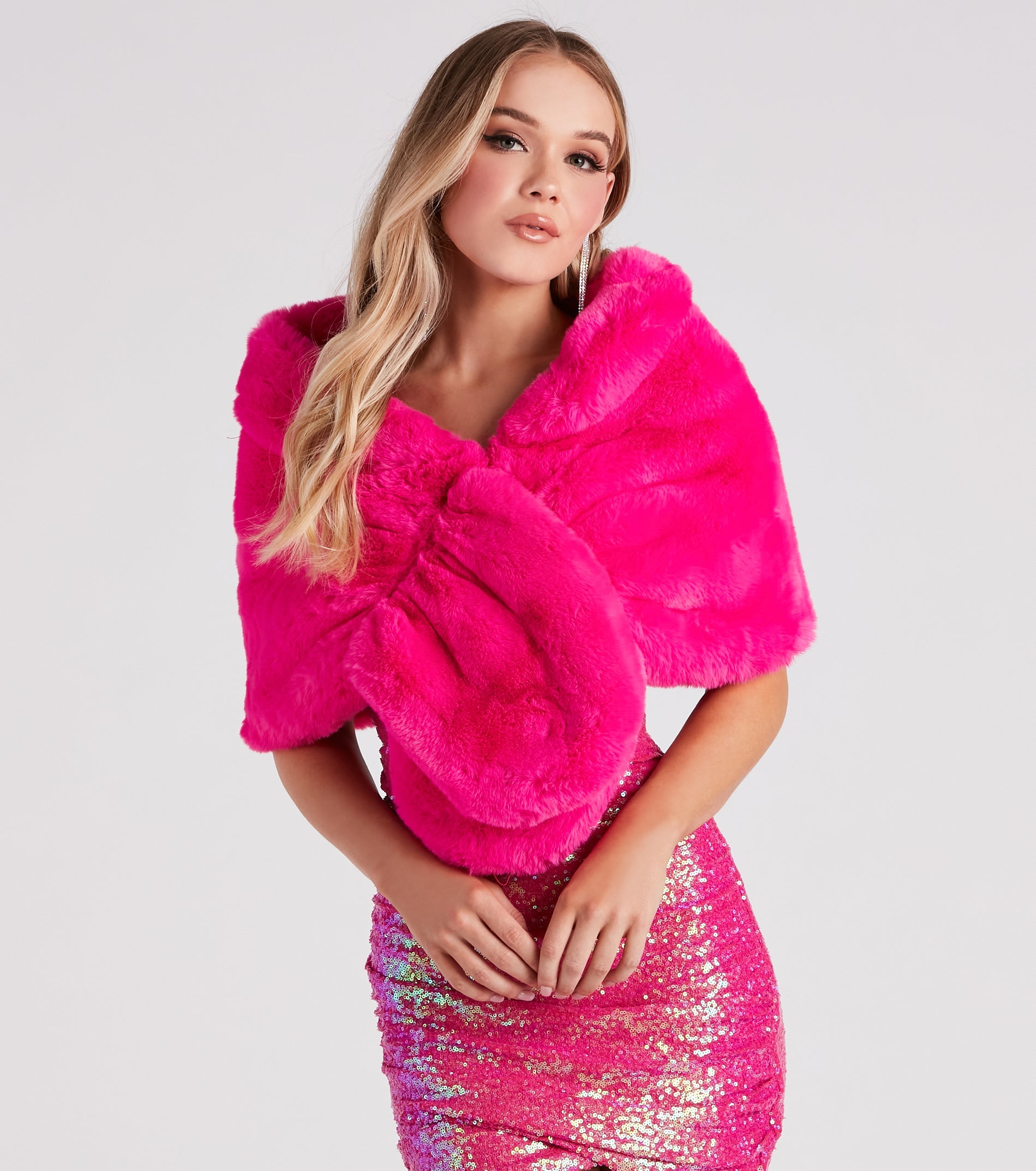 So Luxe Faux Fur Shawl Wrap