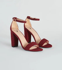 So Spectacular Glitter Block Heels