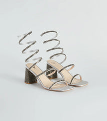 Spring Into Rhinestone Block Heels