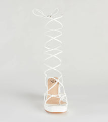 Chic Strut Lace-Up Platform Block Heels