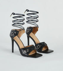 Strapped In Edge Buckle Detail Stiletto Heels